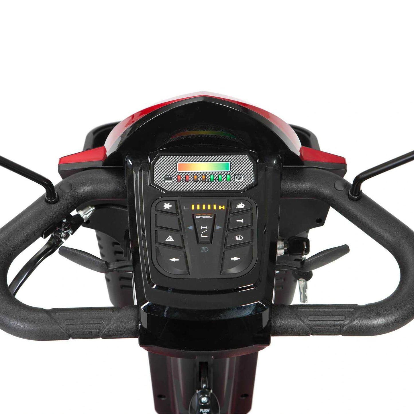Red Drive Viper mobility scooter with sleek design and comfortable seat, ideal for easy and efficient transportation.