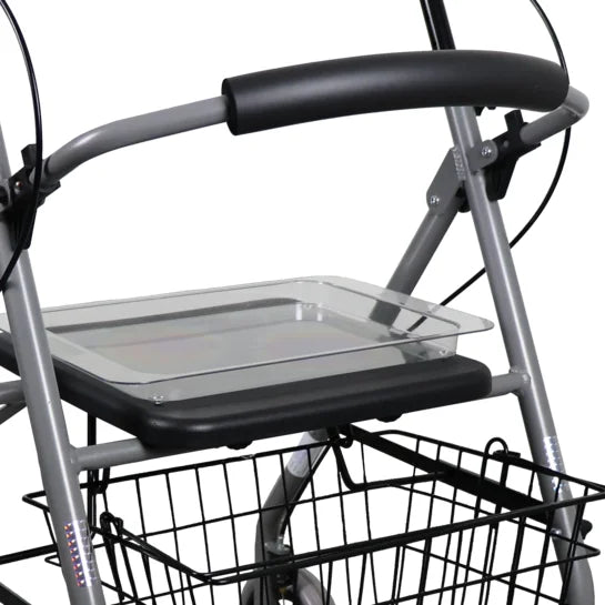 Drive Gigo 2G lightweight rollator with aluminum frame, padded seat, and ergonomic handles for easy mobility.