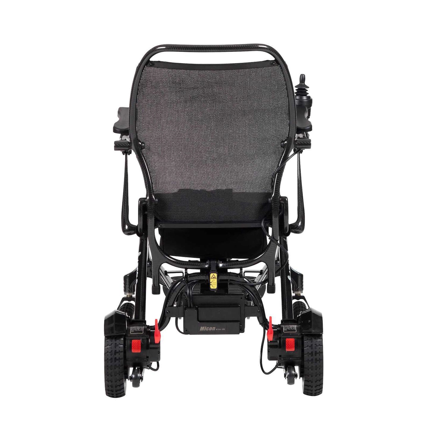 Drive AirFold power wheelchair in black with a compact foldable design, featuring a sturdy frame and comfortable seating.