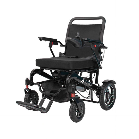Drive AutoFold PowerChair in black with compact design, featuring a sturdy frame and easy-to-use controls for mobility assistance.