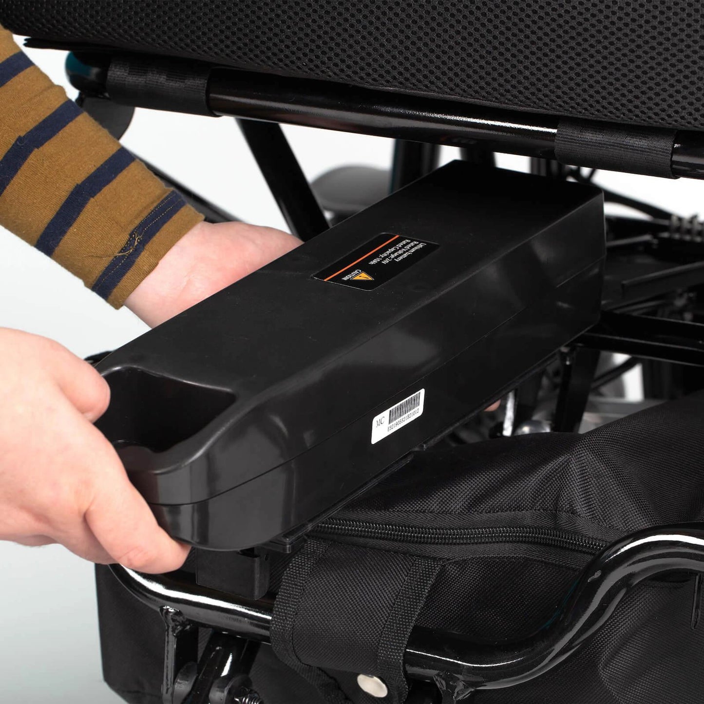 Drive AutoFold PowerChair in black, compact electric mobility scooter with foldable design for easy transport and storage.
