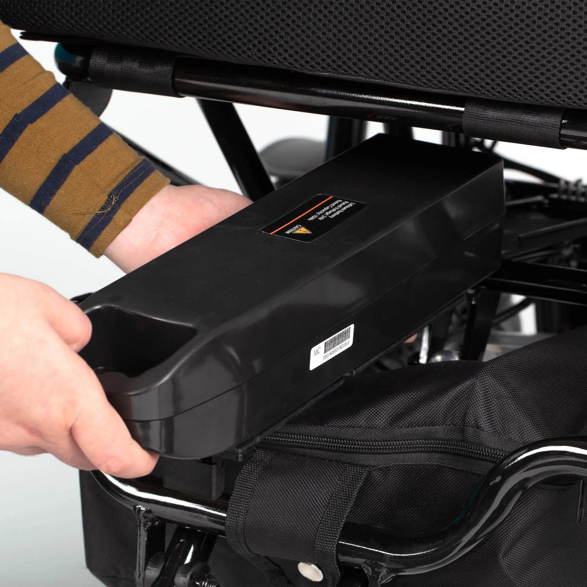 Drive AutoFold PowerChair in black, compact electric mobility scooter with foldable design for easy transport and storage.