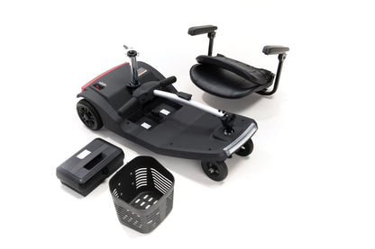 Black Keepmobile Scooters Drive Air Active mobility scooter with adjustable seat and control panel for easy outdoor mobility.