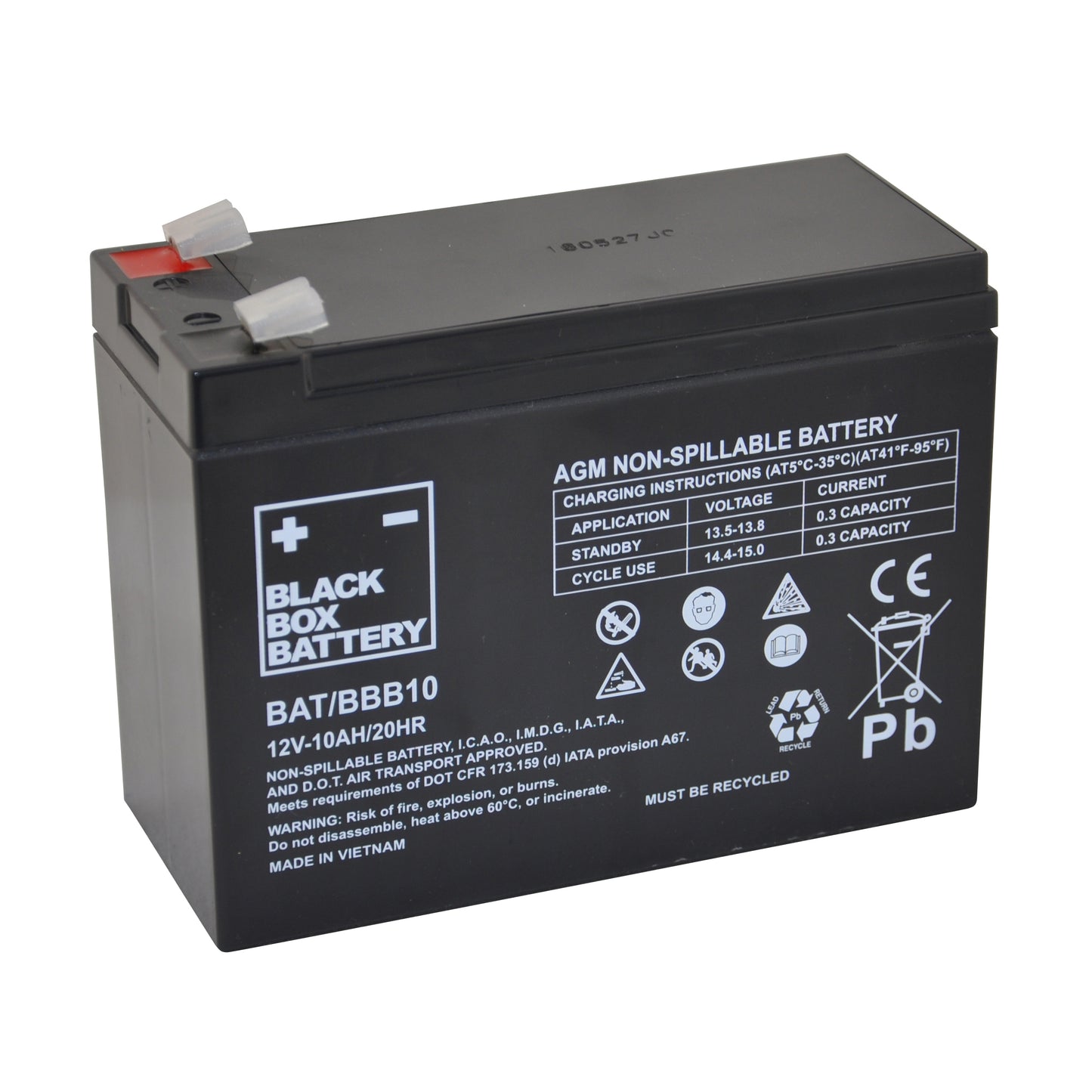 Black AGM battery by Keepmobile Scooters, showing the sturdy, sealed lead-acid battery with branding and terminals visible.