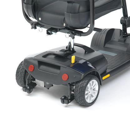 Blue DRIVE Drive Jaunt mobility scooter with comfortable seat and sturdy wheels, ideal for easy personal transportation.