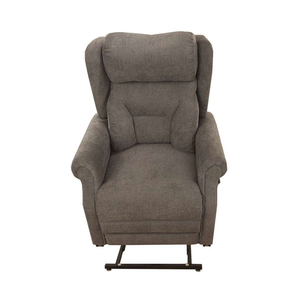 Electric Mobility Fenlake tailored lateral riser recliner with front tilt, showcasing plush upholstery and ergonomic design.