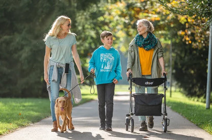 Drive Lightweight Nitro SL Rollator with ergonomic handles and sturdy frame, shown in a lifestyle setting for easy mobility.