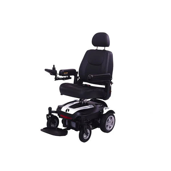 Electric Mobility Rhythm Seat Lift on Rascal PowerChair, showcasing the adjustable seat and lift mechanism for enhanced comfort.