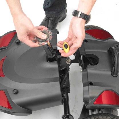 Drive Titan LTE power wheelchair with sleek design, featuring armrests and control panel for comfortable mobility.