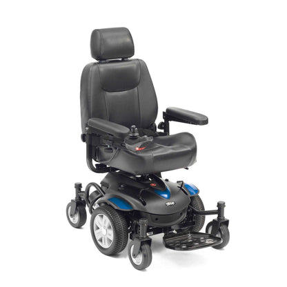 Drive Titan AXS power wheelchair with sleek design and joystick control, shown in a modern indoor setting.