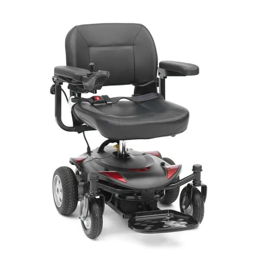 Drive Titan LTE power wheelchair, front view showing sleek design and sturdy frame, ideal for mobility assistance.