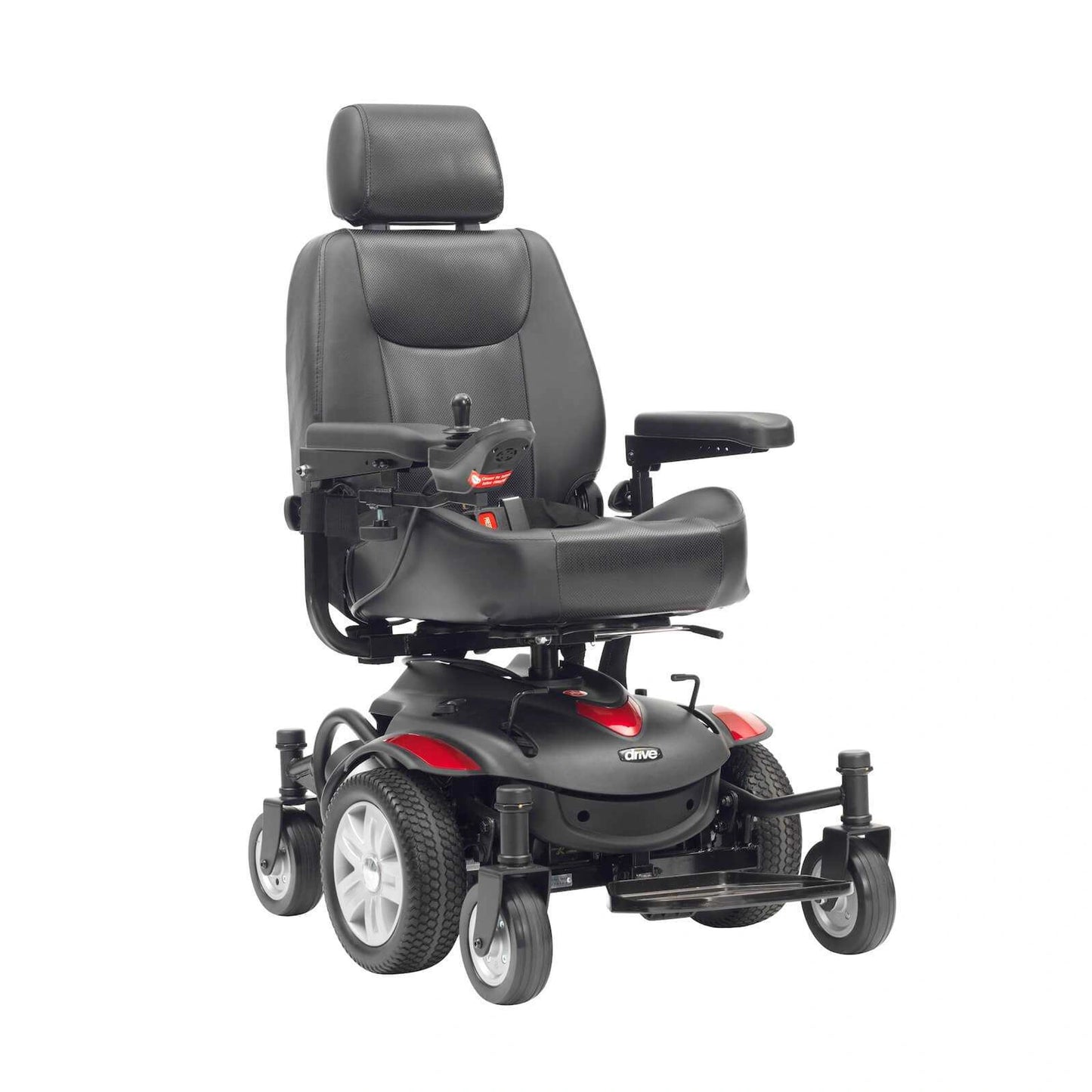 Drive Titan AXS power chair with sleek design, featuring control panel and sturdy frame for comfortable mobility.