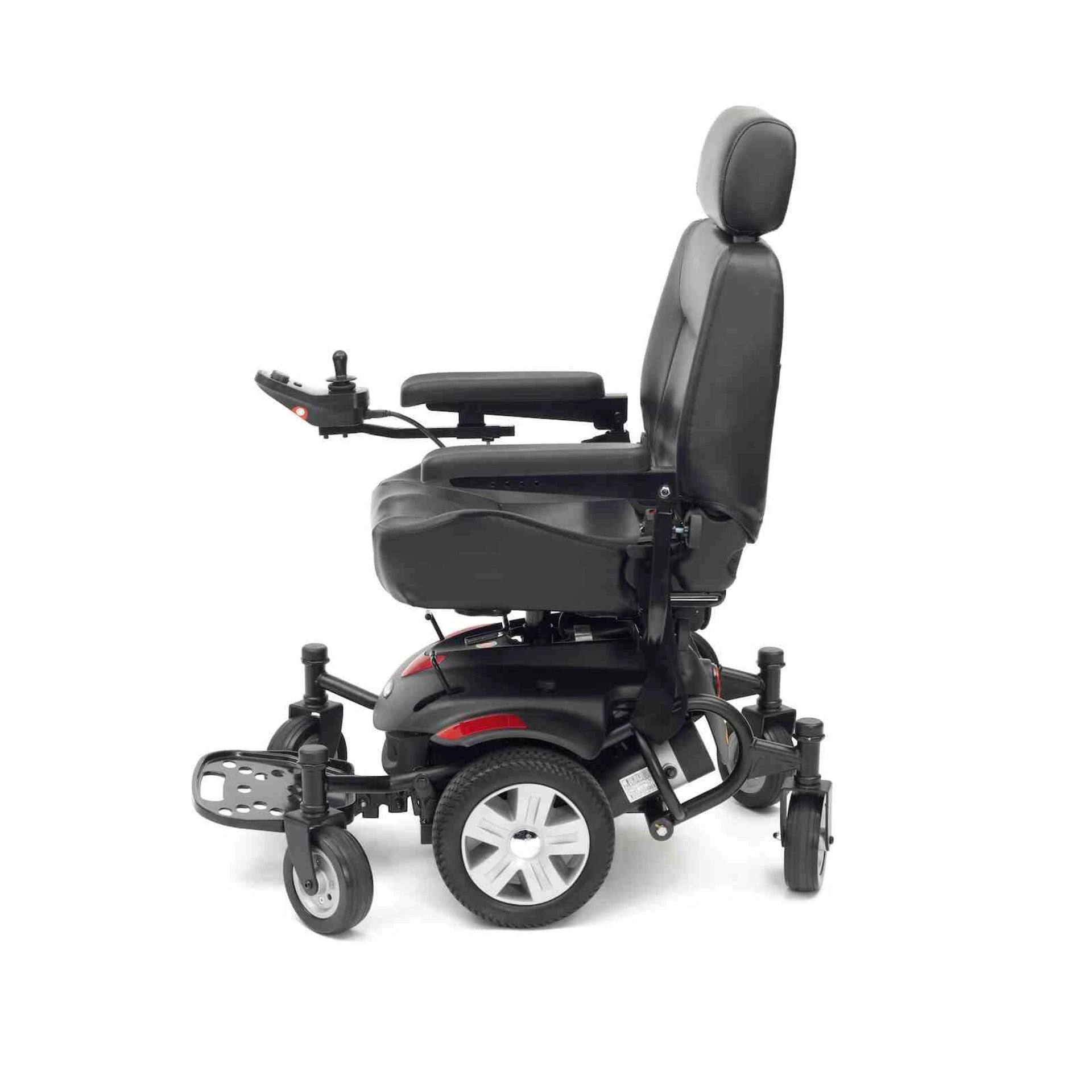 Drive Titan AXS power wheelchair with sleek frame and control panel, designed for mobility and comfort.