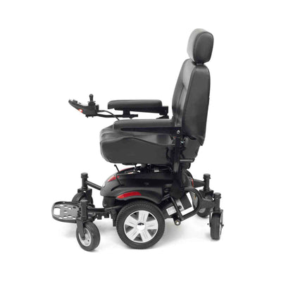 Drive Titan AXS power wheelchair with sleek frame and control panel, designed for mobility and comfort.