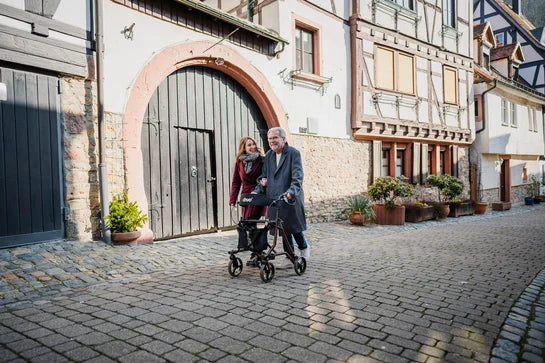 Drive Torro rollator with comfortable seat, four wheels, and ergonomic handles for easy mobility and support.