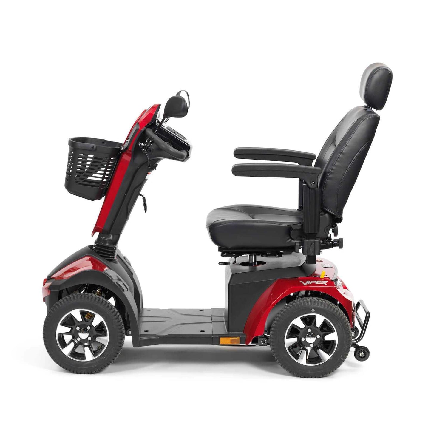 Red Drive Viper mobility scooter with sleek design and comfortable seat, ideal for easy urban transportation.