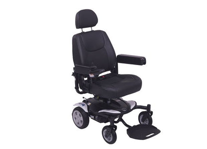Electric Mobility Rascal Razoo power wheelchair with a compact design and adjustable seating for mobility and comfort.