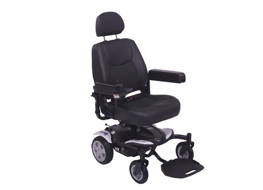 Electric Mobility Rascal Razoo power wheelchair with a compact design and adjustable seating for mobility and comfort.