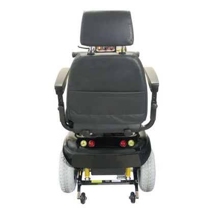 Electric Mobility Rascal 850 mobility scooter showing its sturdy frame, comfortable seat, and control panel for easy riding.