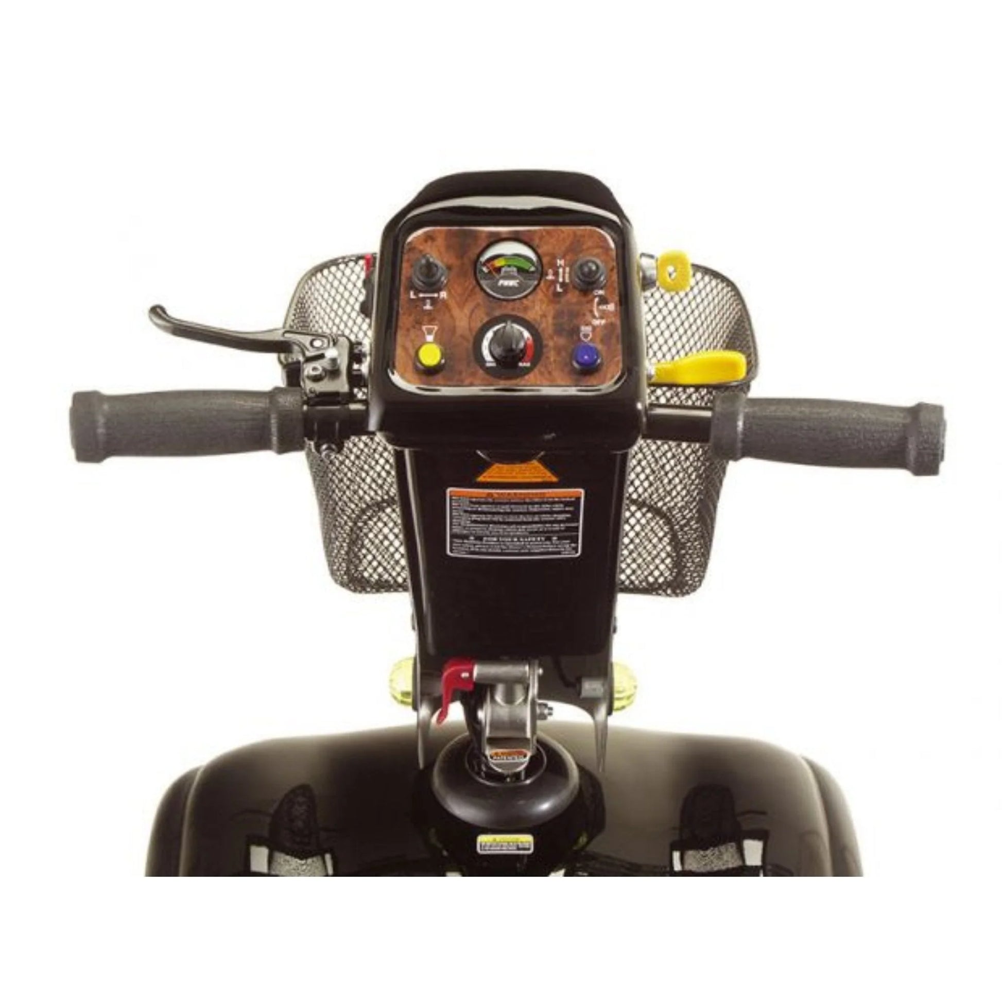 Electric Mobility Rascal 850 mobility scooter with a comfortable seat, joystick control, and durable wheels for outdoor mobility.