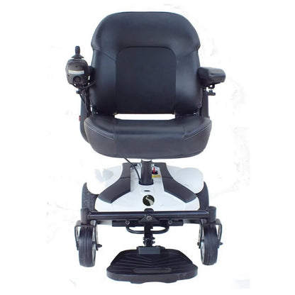 Electric Mobility Rascal Rio power chair, compact mobility scooter with seat and controls, designed for easy indoor and outdoor use.
