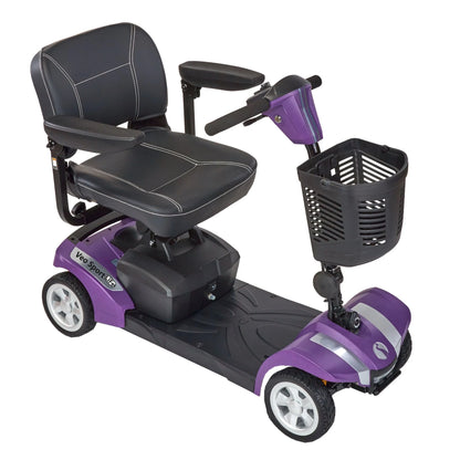 Electric Mobility Veo Sport LiFe mobility scooter with comfortable seat and control panel, designed for outdoor use.