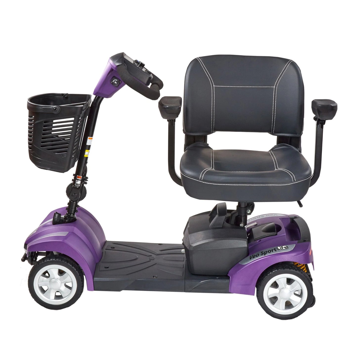 Electric Mobility Veo Sport LiFe mobility scooter with comfortable seat and sleek design, ideal for daily outdoor use.